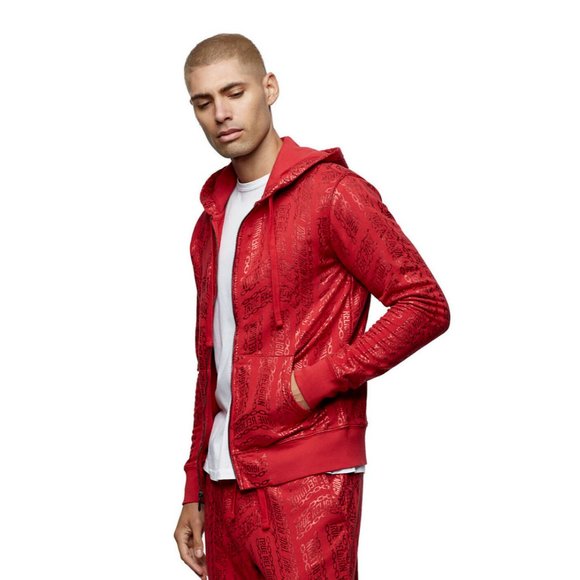 NWT True Religion All Over Zip Up Hooded Jacket - Picture 3 of 9